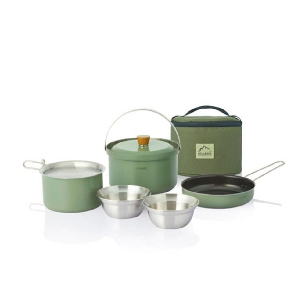 BellRock S9‎ Premium Stainless Steel Camping Cookware 9 Piece Set Deluxe NIB